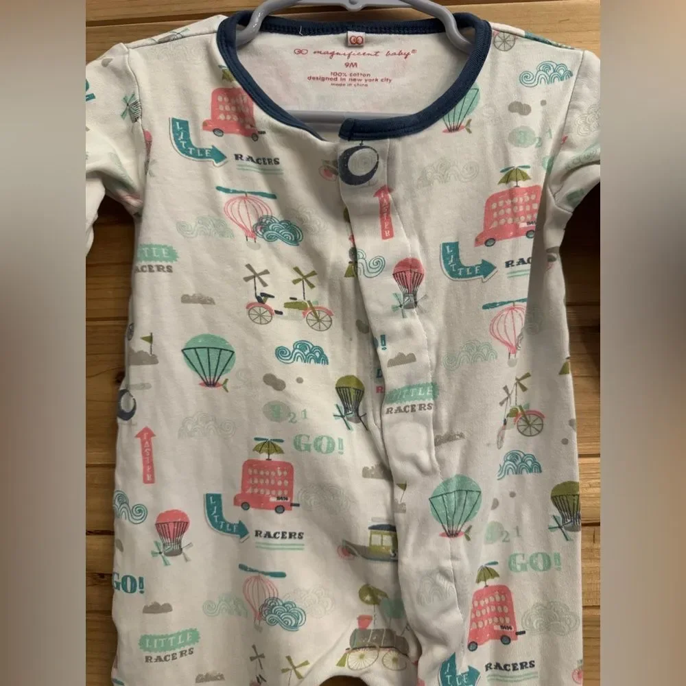 Magnificent Baby Size 9 Months Gender Neutral Vehicle Air Balloon Footie Pajamas